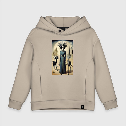 Детское худи оверсайз Ведьма с похожей планеты - готика / Миндальный – фото 1