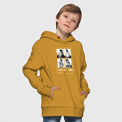 Толстовка оверсайз детская Jungkook bts selfie, цвет: горчичный — фото 2