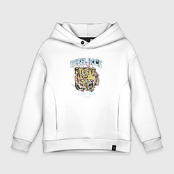 Толстовка оверсайз детская Мятежный рок, цвет: белый