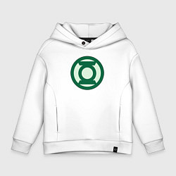 Толстовка оверсайз детская Green lantern logo, цвет: белый