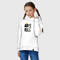 Толстовка оверсайз детская Мальчики рулят, цвет: белый — фото 2