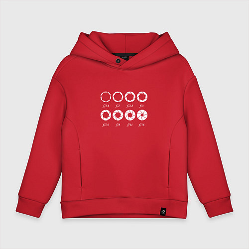 Детское худи оверсайз Разные диафрагмы / Красный – фото 1