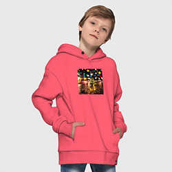 Толстовка оверсайз детская Новогодняя маленькая ёлочка, цвет: коралловый — фото 2