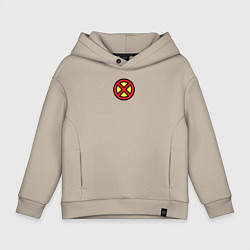 Толстовка оверсайз детская X men logo, цвет: миндальный