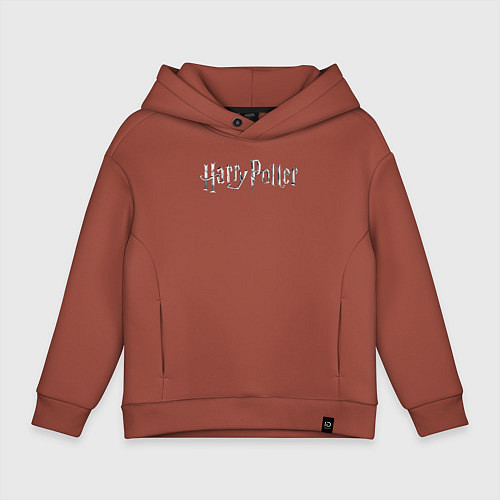 Детское худи оверсайз Harry Potter logotype / Кирпичный – фото 1