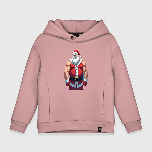 Детское худи оверсайз Дед мороз спортик / Пыльно-розовый – фото 1