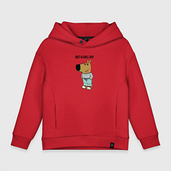 Толстовка оверсайз детская Just a chill guy - meme, цвет: красный