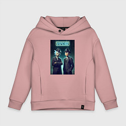 Толстовка оверсайз детская Rick and Morty godfathers of the multiverse, цвет: пыльно-розовый