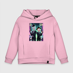 Толстовка оверсайз детская Рик и Морти крутые гангстеры - нейроарт, цвет: светло-розовый