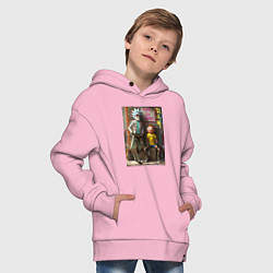 Толстовка оверсайз детская Бородатый Рик и Морти - панк жив, цвет: светло-розовый — фото 2