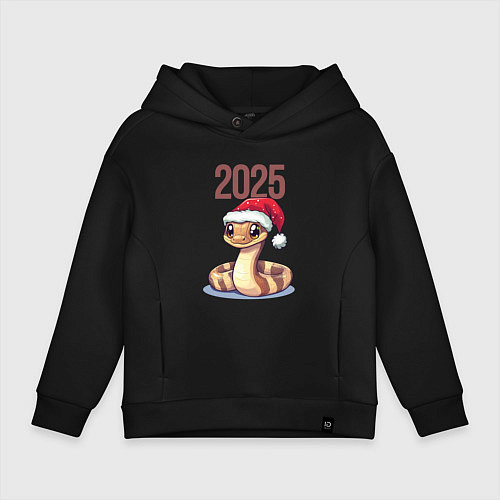 Детское худи оверсайз Коричневая змейка 2025 / Черный – фото 1