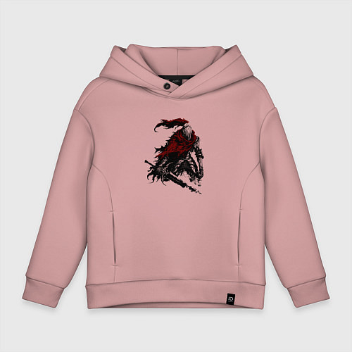 Детское худи оверсайз Боевой элитный рыцарь / Пыльно-розовый – фото 1