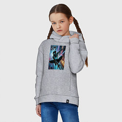 Толстовка оверсайз детская Neon Spider-man - ai art fantasy, цвет: меланж — фото 2