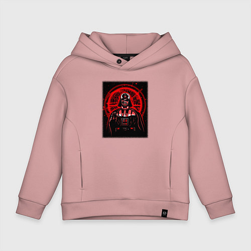 Детское худи оверсайз Звезда смерти Дарт Вейдер / Пыльно-розовый – фото 1