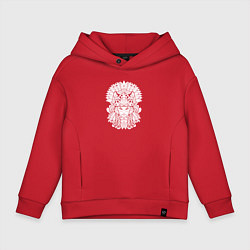 Толстовка оверсайз детская Индейская принцесса ягуар, цвет: красный