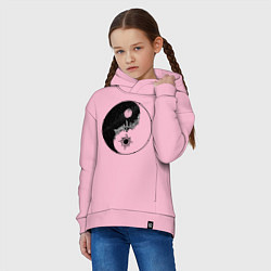 Толстовка оверсайз детская ЯнЫн, цвет: светло-розовый — фото 2