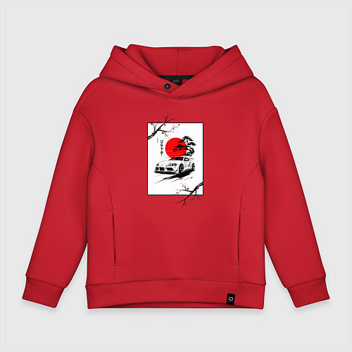 Детское худи оверсайз Toyota Supra sakura / Красный – фото 1