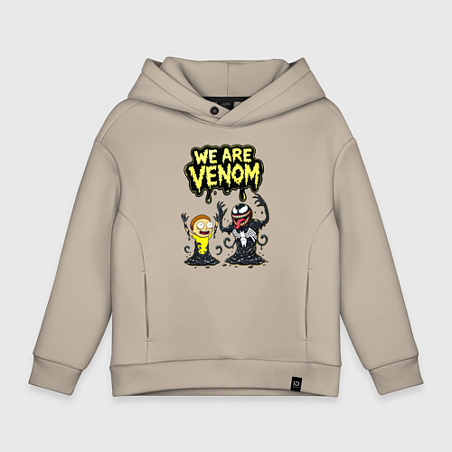 Детское худи оверсайз We are Venom - meme / Миндальный – фото 1