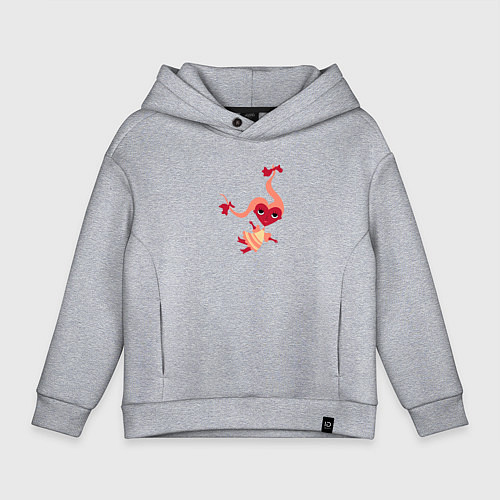 Детское худи оверсайз Сердечко - девочка / Меланж – фото 1