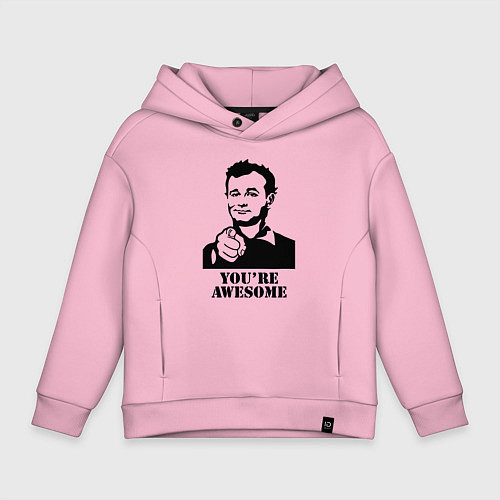 Детское худи оверсайз Билл Мюррей - ты потрясен / Светло-розовый – фото 1