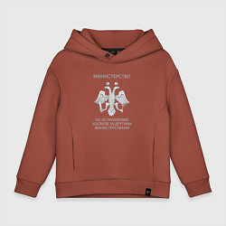 Толстовка оверсайз детская Министерство по исправлению косяков, цвет: кирпичный