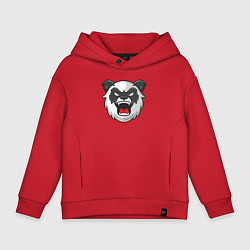 Толстовка оверсайз детская Angry panda, цвет: красный