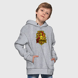 Толстовка оверсайз детская Hogwarts - gryffindor logo, цвет: меланж — фото 2