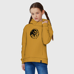 Толстовка оверсайз детская Профиль Вкнома в круге, цвет: горчичный — фото 2