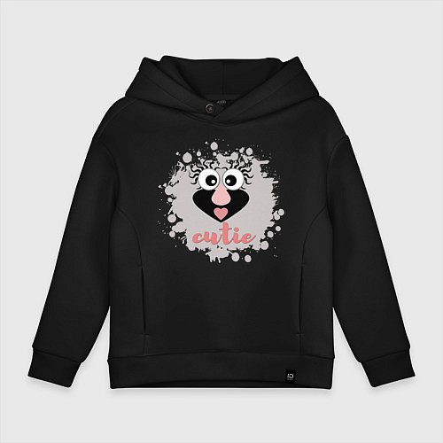 Детское худи оверсайз Милый домовенок Кузя / Черный – фото 1