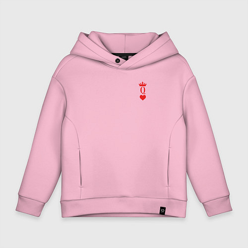 Детское худи оверсайз Королева Черви - для пары / Светло-розовый – фото 1