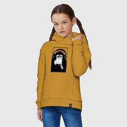Толстовка оверсайз детская Monkey in the headphones, цвет: горчичный — фото 2