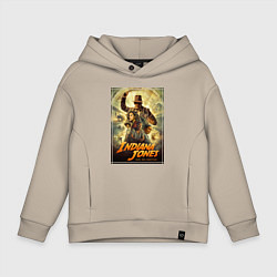 Толстовка оверсайз детская Indiana Jones and the dial of destiny, цвет: миндальный
