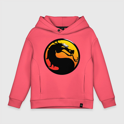 Детское худи оверсайз Mortal kombat logo / Коралловый – фото 1