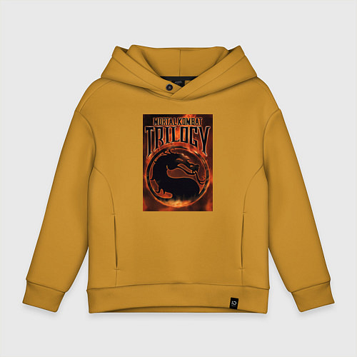 Детское худи оверсайз Mortal kombat trilogy / Горчичный – фото 1