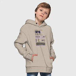 Толстовка оверсайз детская Bts ticket, цвет: миндальный — фото 2