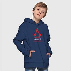 Толстовка оверсайз детская Assassins Creed Shadows - badge, цвет: тёмно-синий — фото 2