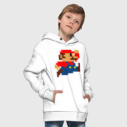 Толстовка оверсайз детская Mario 8 bit, цвет: белый — фото 2