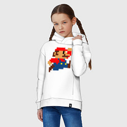 Толстовка оверсайз детская Mario 8 bit, цвет: белый — фото 2