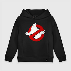 Толстовка оверсайз детская Ghostbusters - logo, цвет: черный