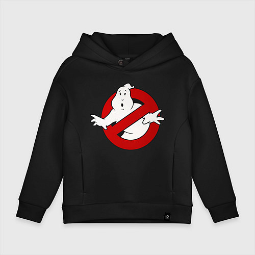Детское худи оверсайз Ghostbusters - logo / Черный – фото 1