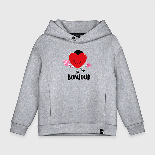 Детское худи оверсайз Бонжур / Меланж – фото 1