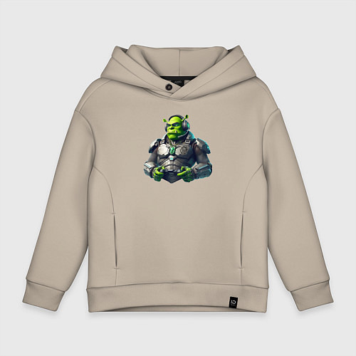 Детское худи оверсайз G2 esports team - cyber Shrek / Миндальный – фото 1