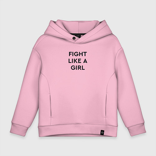 Детское худи оверсайз Fight like a girl / Светло-розовый – фото 1