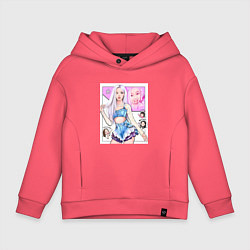 Толстовка оверсайз детская Blackpink - Rose, цвет: коралловый