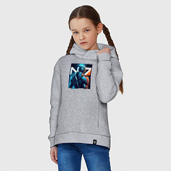 Толстовка оверсайз детская Mass Effect - character ai art fantasy, цвет: меланж — фото 2