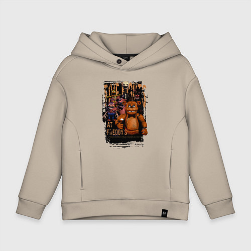 Детское худи оверсайз Аниматроники из Five Nights at Freddys / Миндальный – фото 1