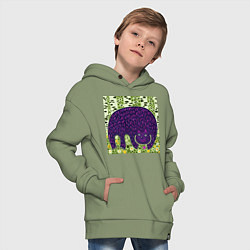 Толстовка оверсайз детская Медведь в березовом лесу, цвет: авокадо — фото 2