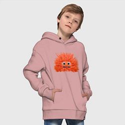 Толстовка оверсайз детская Fluffy monster orange, цвет: пыльно-розовый — фото 2
