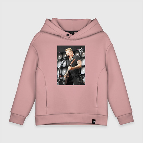 Детское худи оверсайз James Alan Hatfield - Metallica / Пыльно-розовый – фото 1