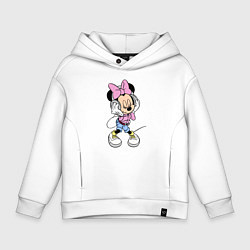 Толстовка оверсайз детская Minnie Mouse in music, цвет: белый